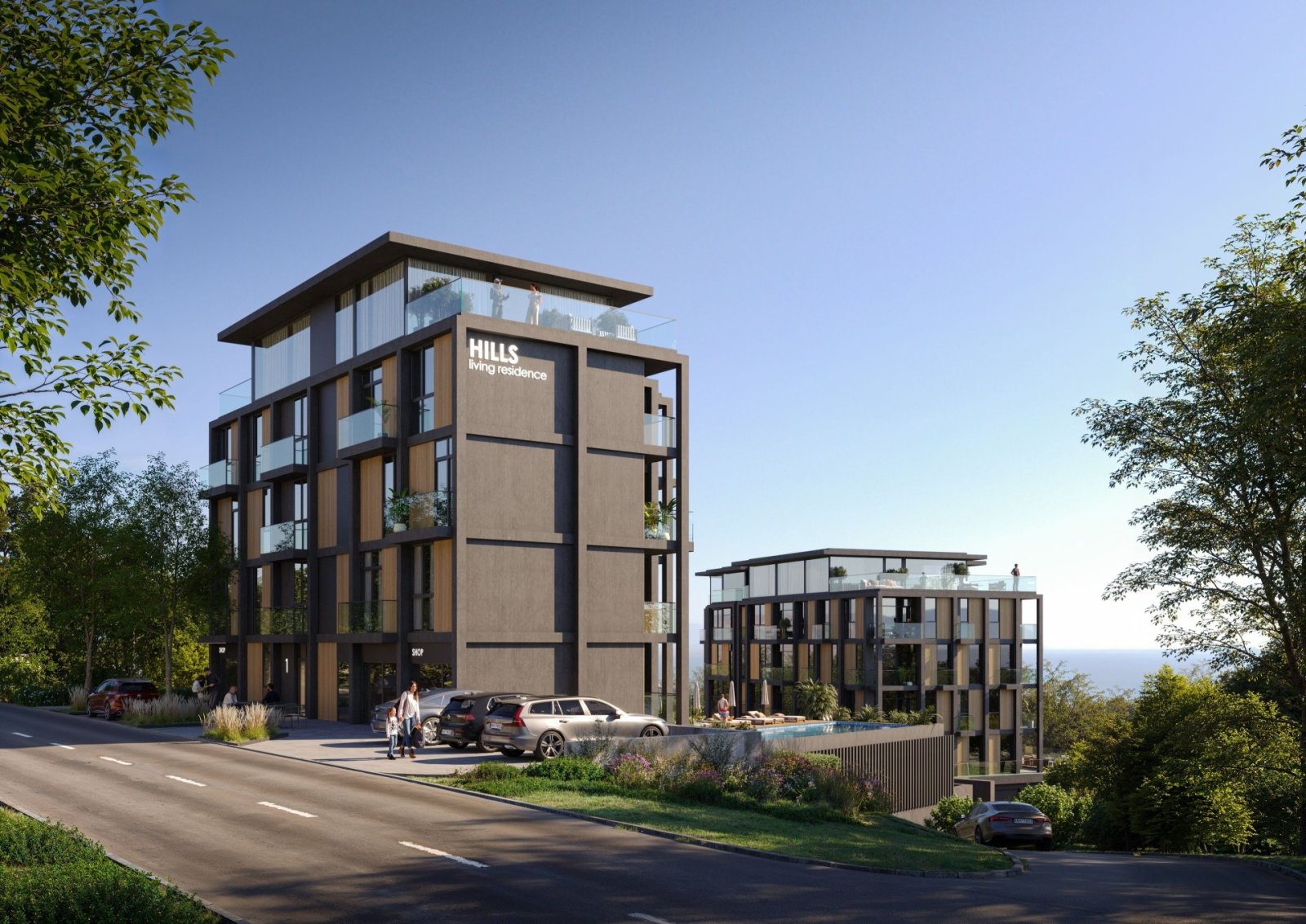 Studio with sea view in the Hills complex in Warna