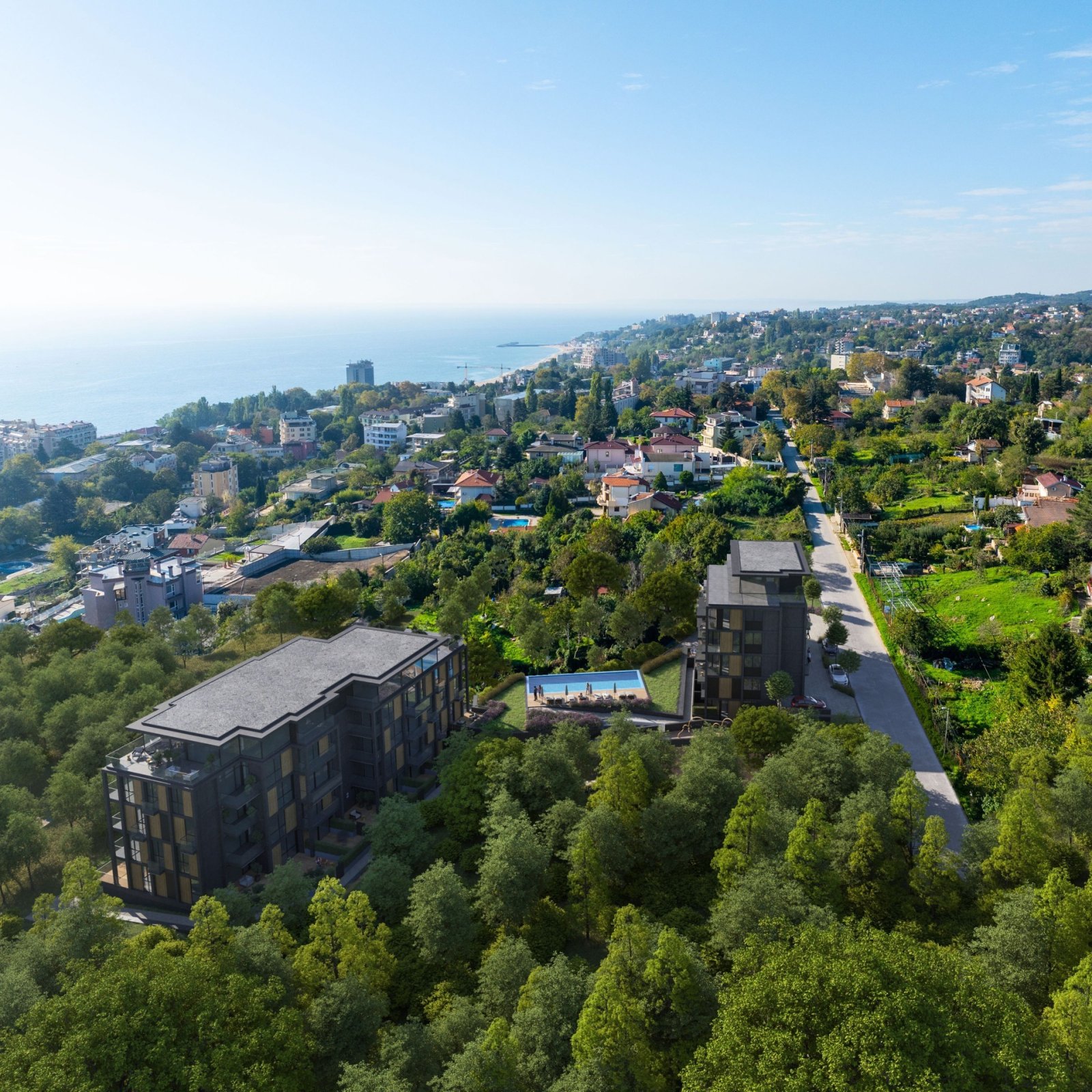 Studio with sea view in the Hills complex in Warna