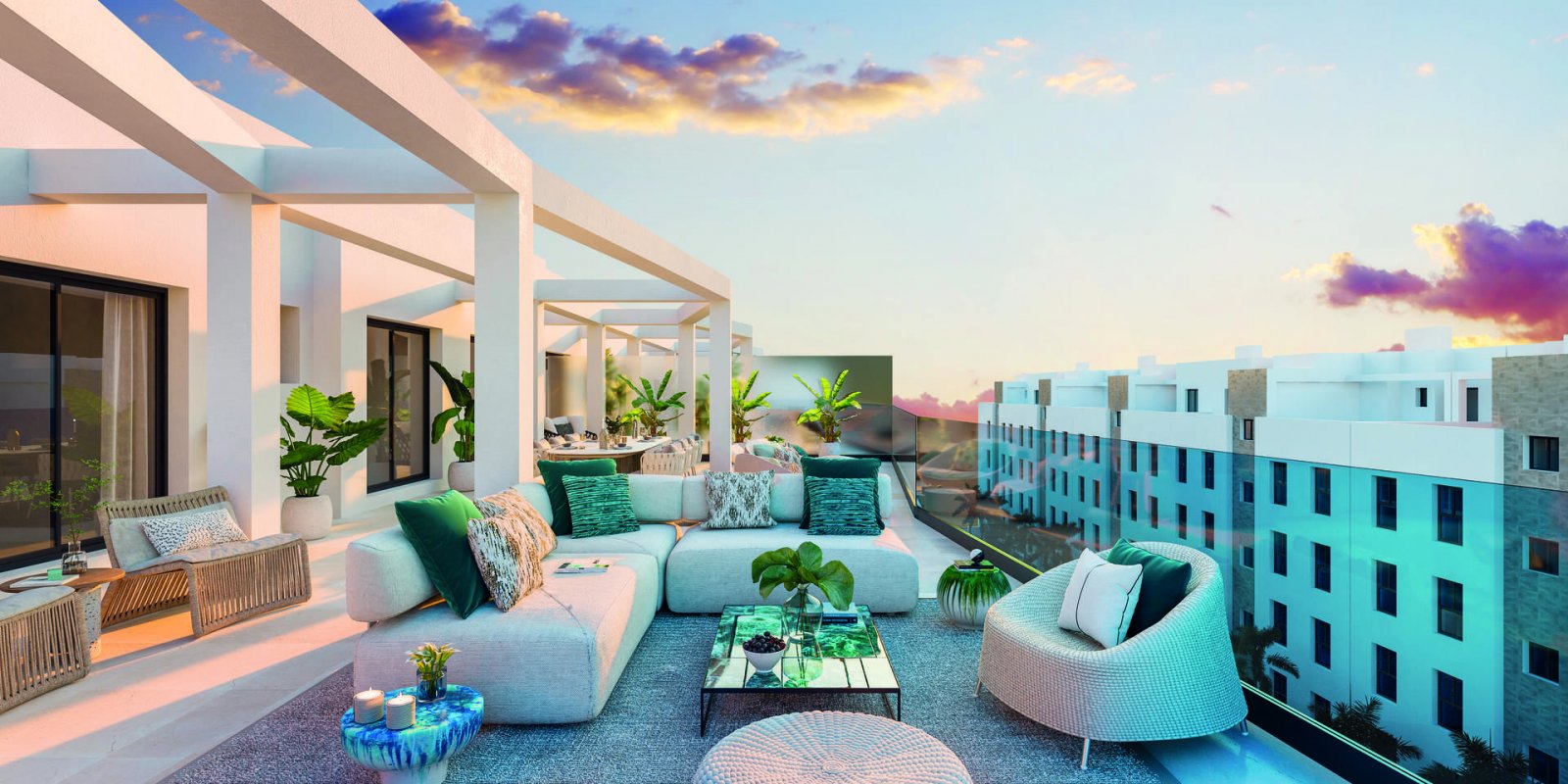 Modern apartments, 2 km from the sea, with swimming pool and gardens, Las Lagunas de Mijas