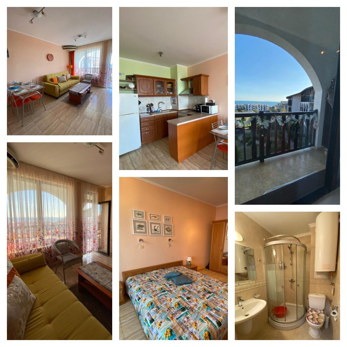 A two-room apartment with sea view in the Vodenitsa complex in Sveti Vlas, Bulgaria.