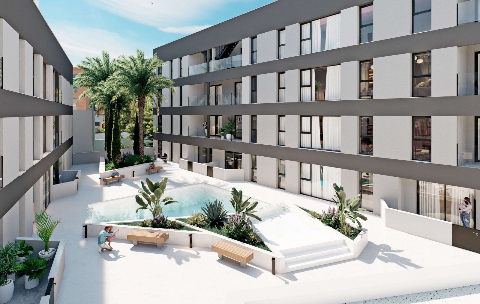 Exclusive apartments, 500 m from the sea, with swimming pool and terrace, Lo Pagán