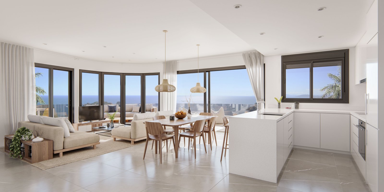 Modern apartments on the first line of the sea with swimming pool and garage, Águilas