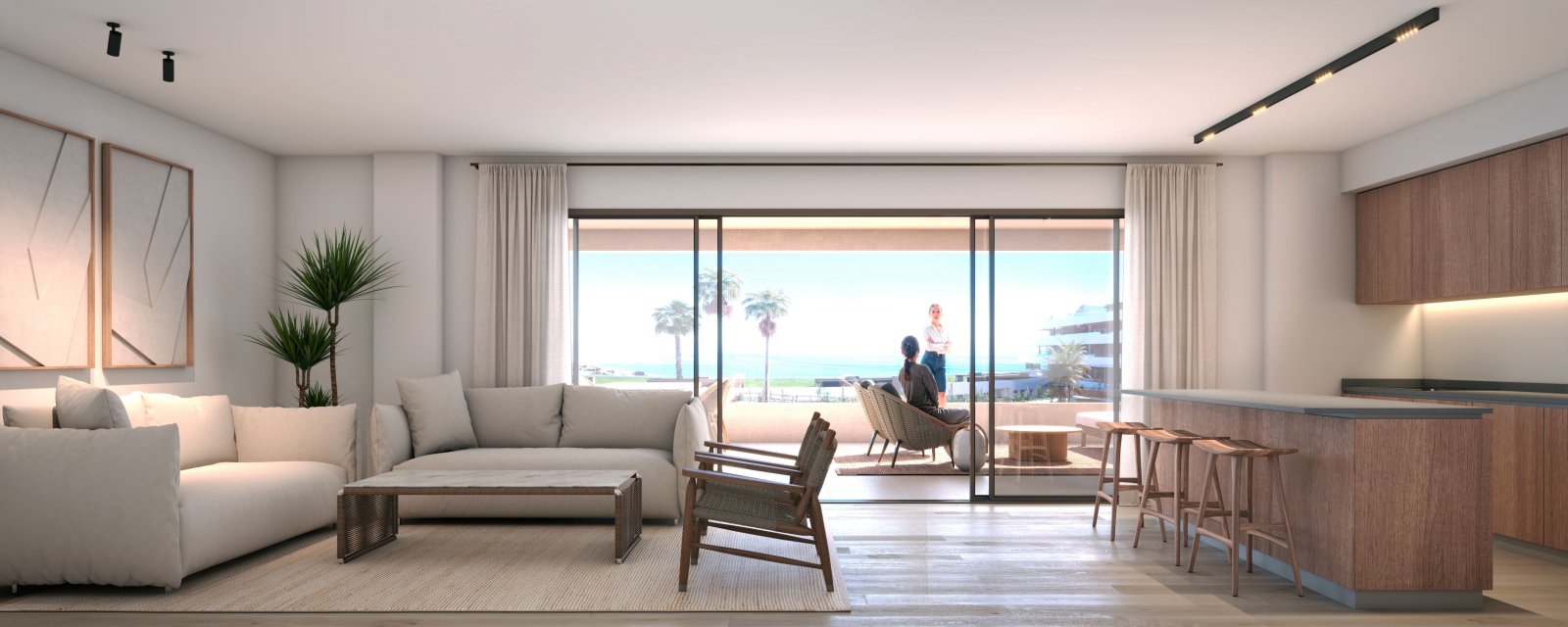 Modern apartments 1 km from the sea with terrace and pool, Manilva