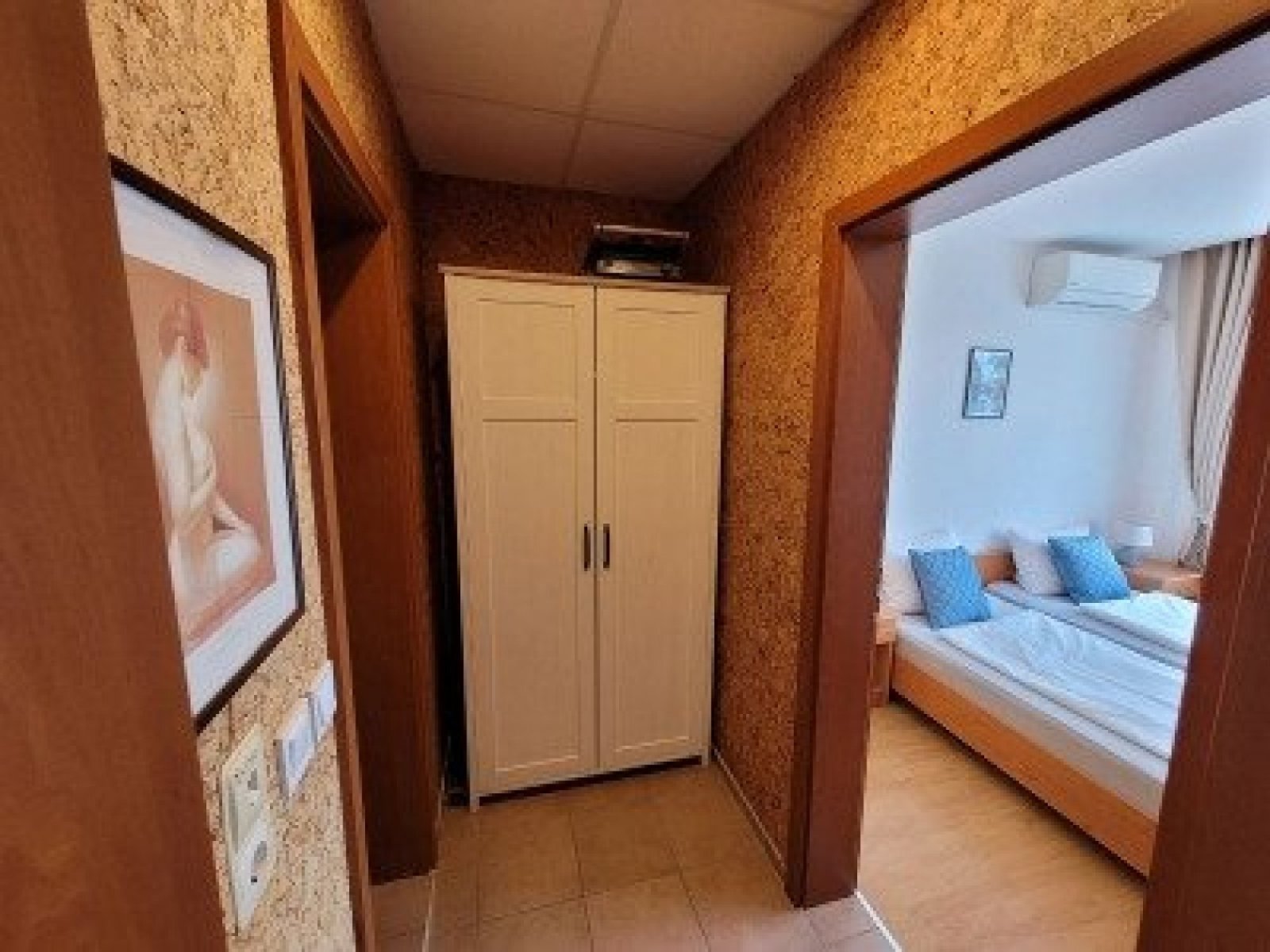 Three-room apartment with three glazed terraces and a private rose garden in Sveti Vlas, Bulgaria.