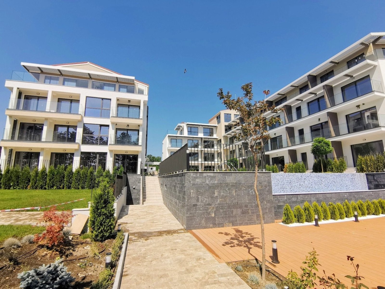 Fully furnished studio with a beautiful view of the sea and the pool in a new, luxurious complex – Open Sea Residence, Byala, Bulgaria