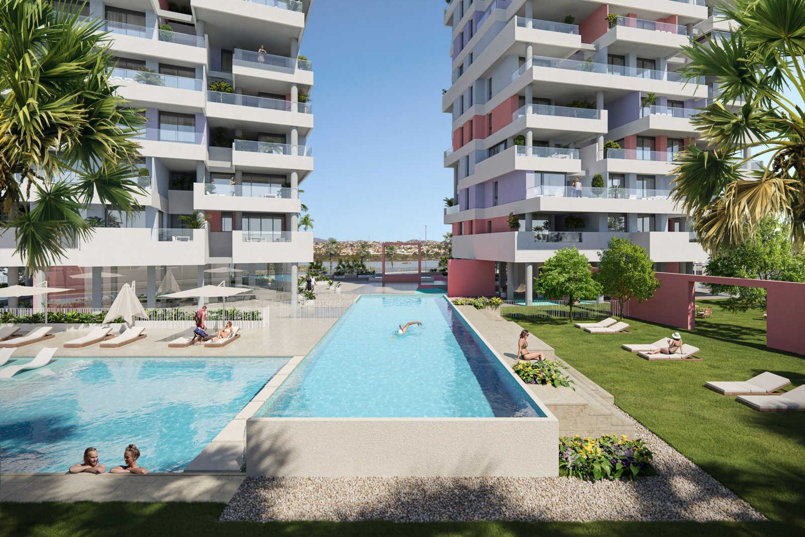 Moderne Apartments und Penthäuser, 100 m vom Meer entfernt, Calpe
