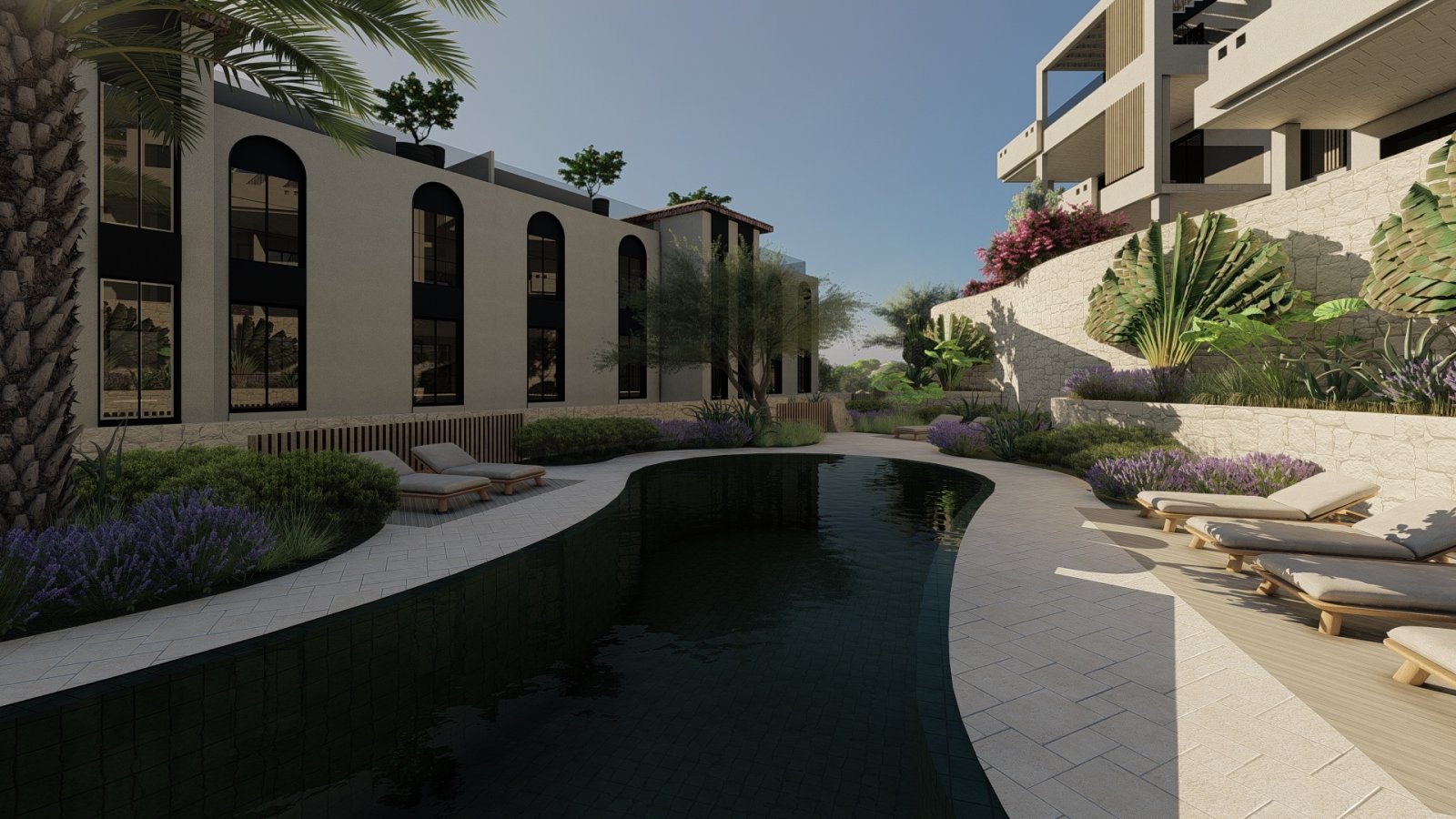Comfortable apartments with private garden and pool, Guaro