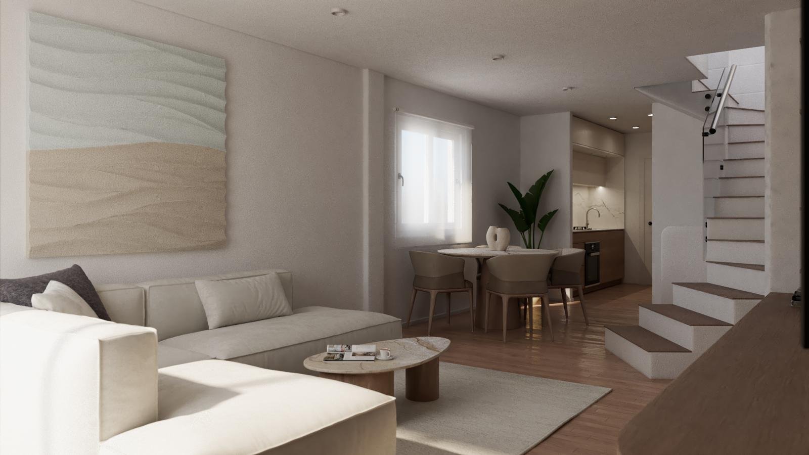 Modern townhouses, 2 km from the sea with swimming pool and garage, Portman