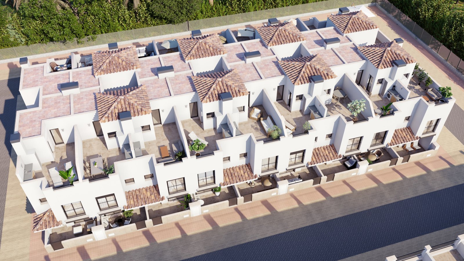Exclusive townhouses, 4 km from the sea and with communal pool, Torre-Pacheco