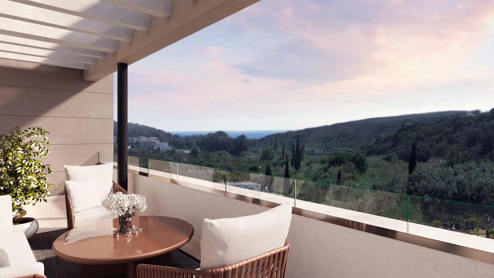 Moderne Apartments, 2 km vom Strand entfernt mit Meerblick, Casares