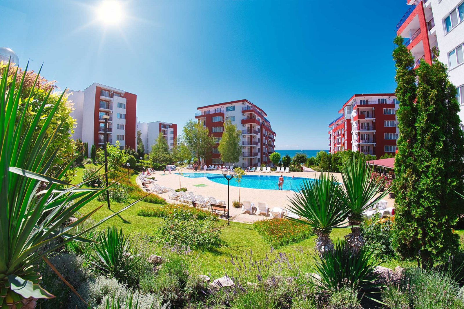 One-bedroom apartment with panoramic sea views in Panorama Fort Beach complex, Sveti Vlas