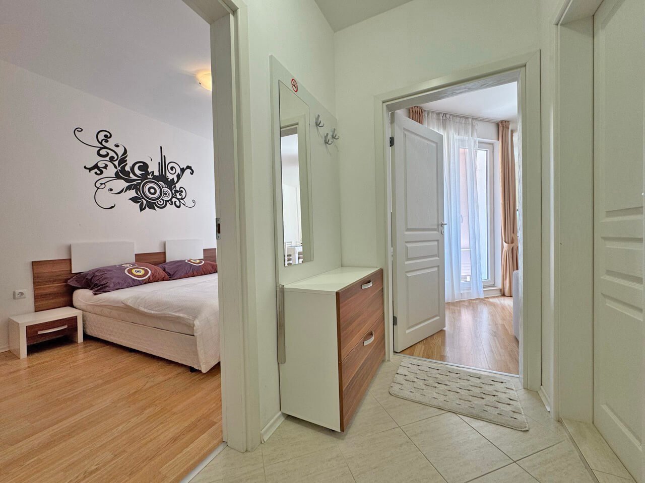 Two-room apartment with pool view in the Romance Marine residential complex, Sunny Beach, Bulgaria