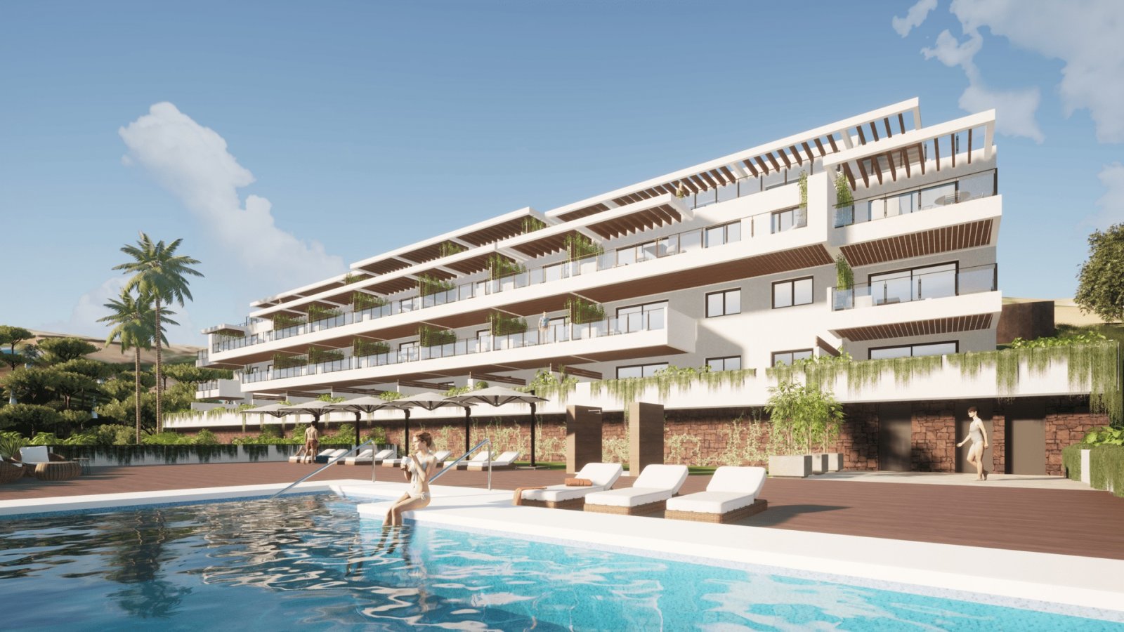 Stilvolle Apartments mit Meerblick und Pool, Calahonda