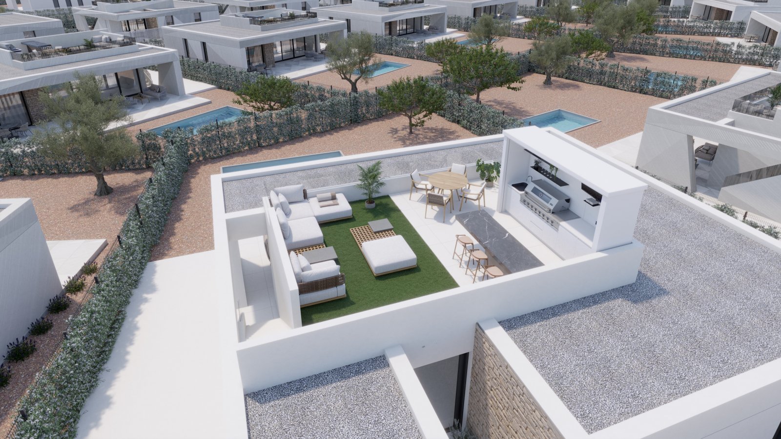 Exclusive detached houses, private pool and golf, Murcia