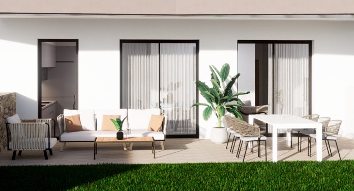 Moderner Bungalow, Meerblick und privater Garten, Finestrat
