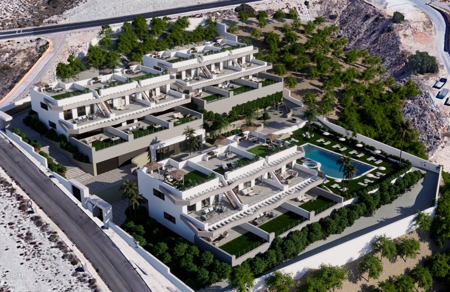 Moderner Bungalow, Meerblick und privater Garten, Finestrat