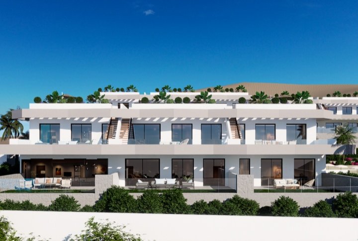Moderner Bungalow, Meerblick und privater Garten, Finestrat
