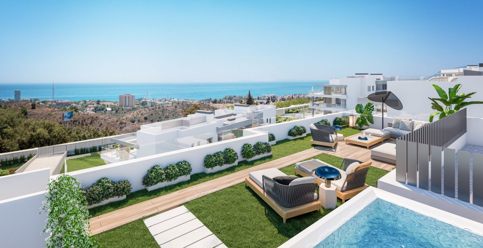 Exclusive residence, sea views 3 km from the beach, Malaga