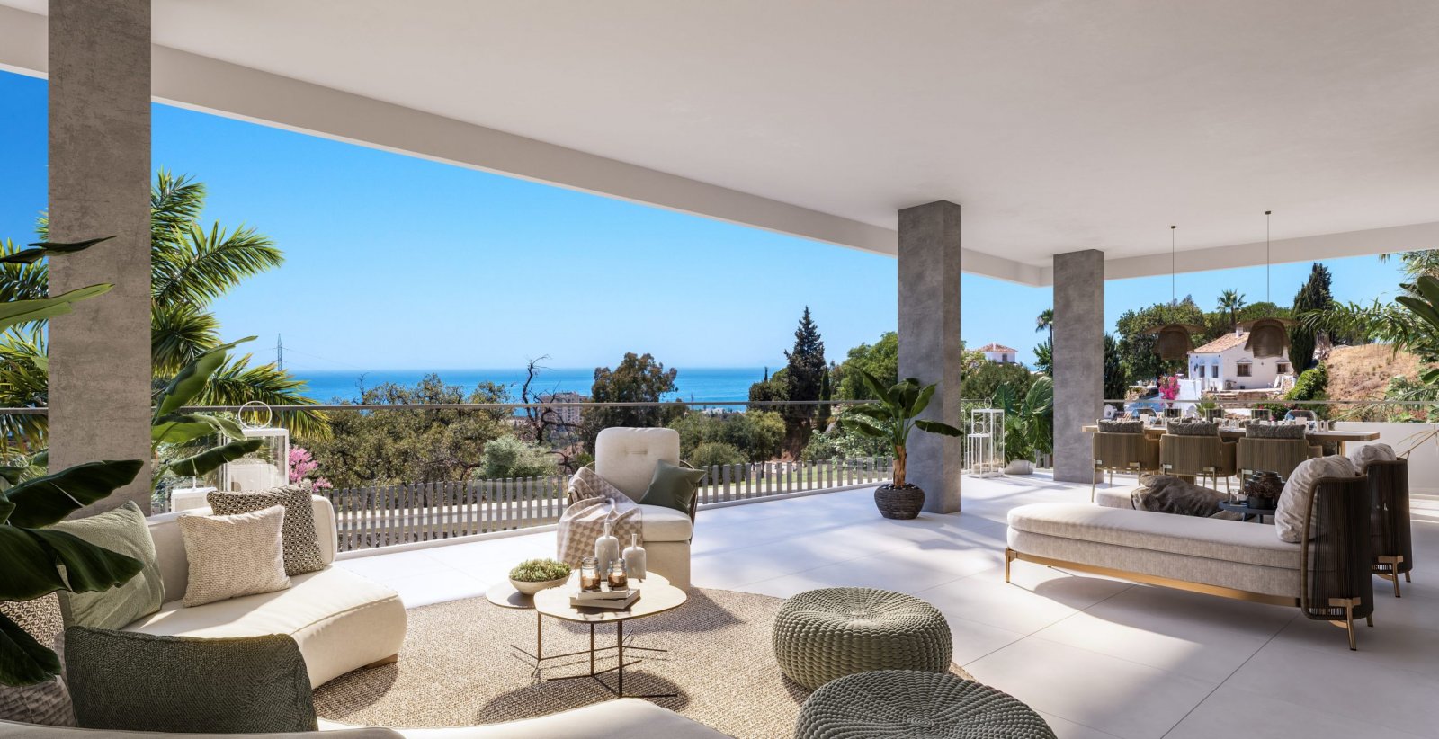 Exclusive residence, sea views 3 km from the beach, Malaga