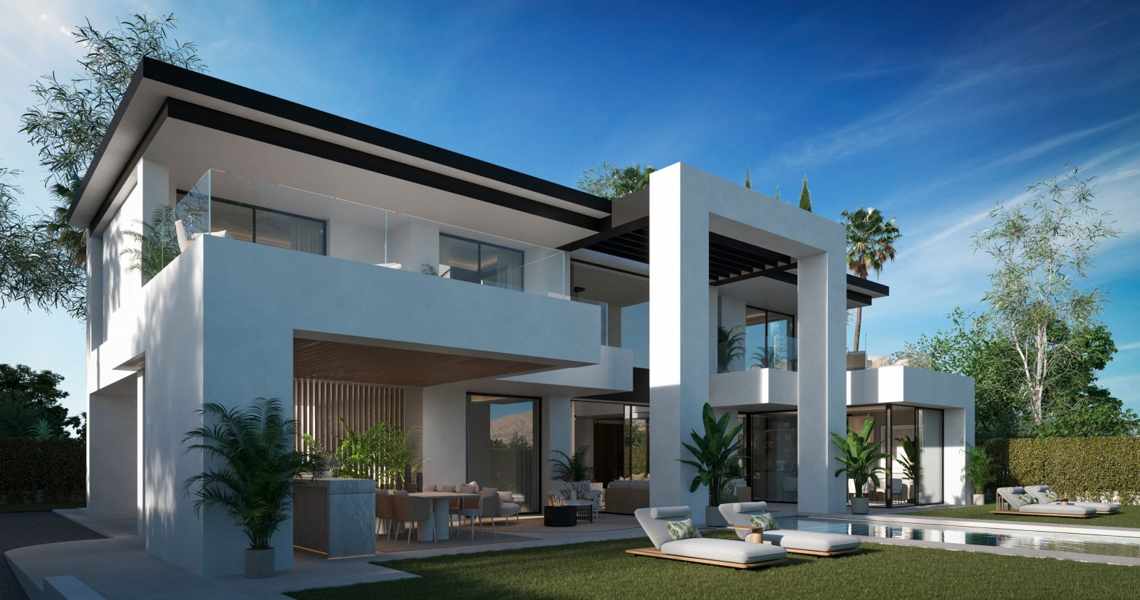 Estepona, Málaga: Luxury villa by the sea, private pool and garage, Estepona 