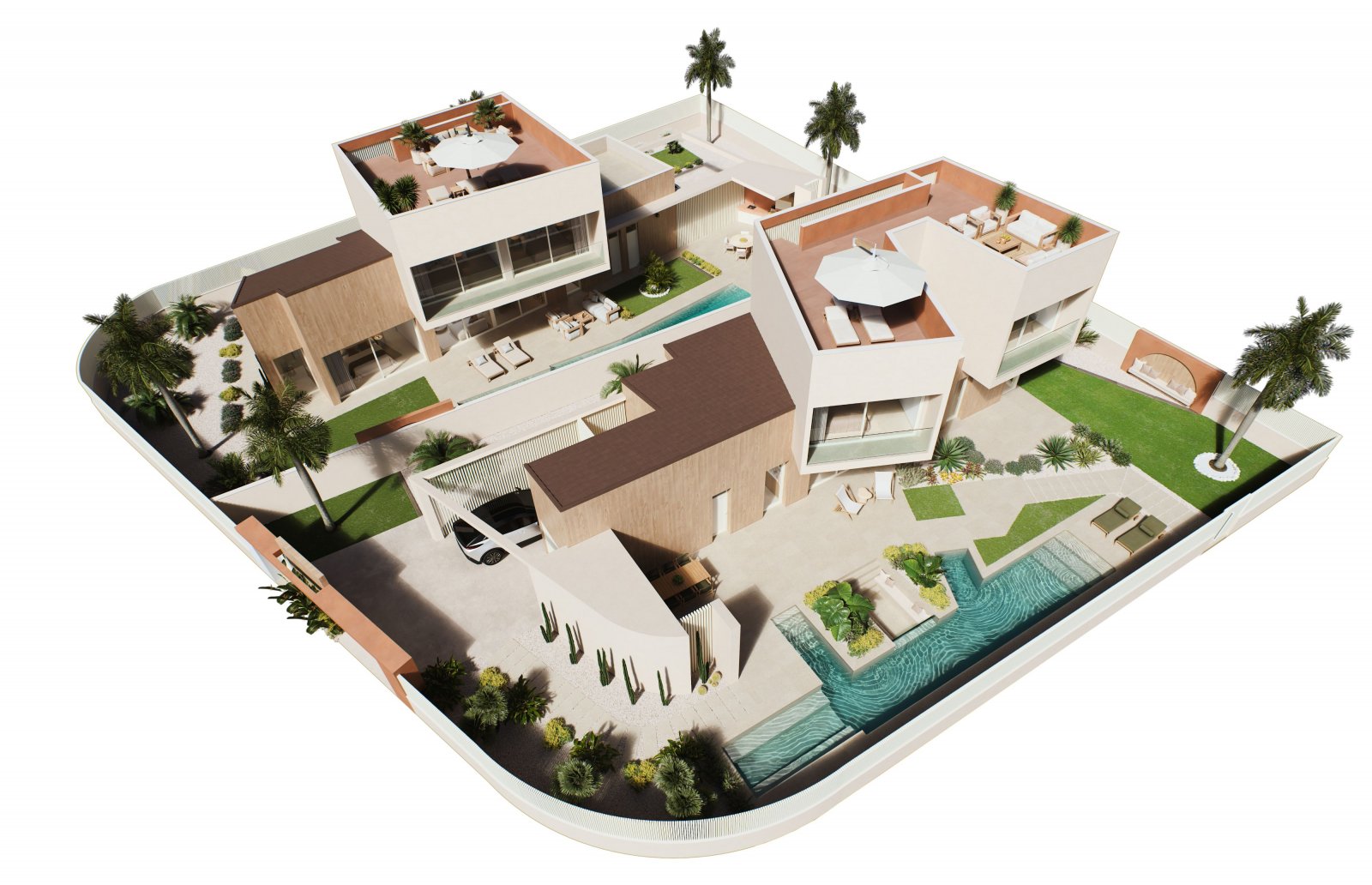 Exclusive villas, 1 km from the sea with private pool, Dehesa de Campoamor