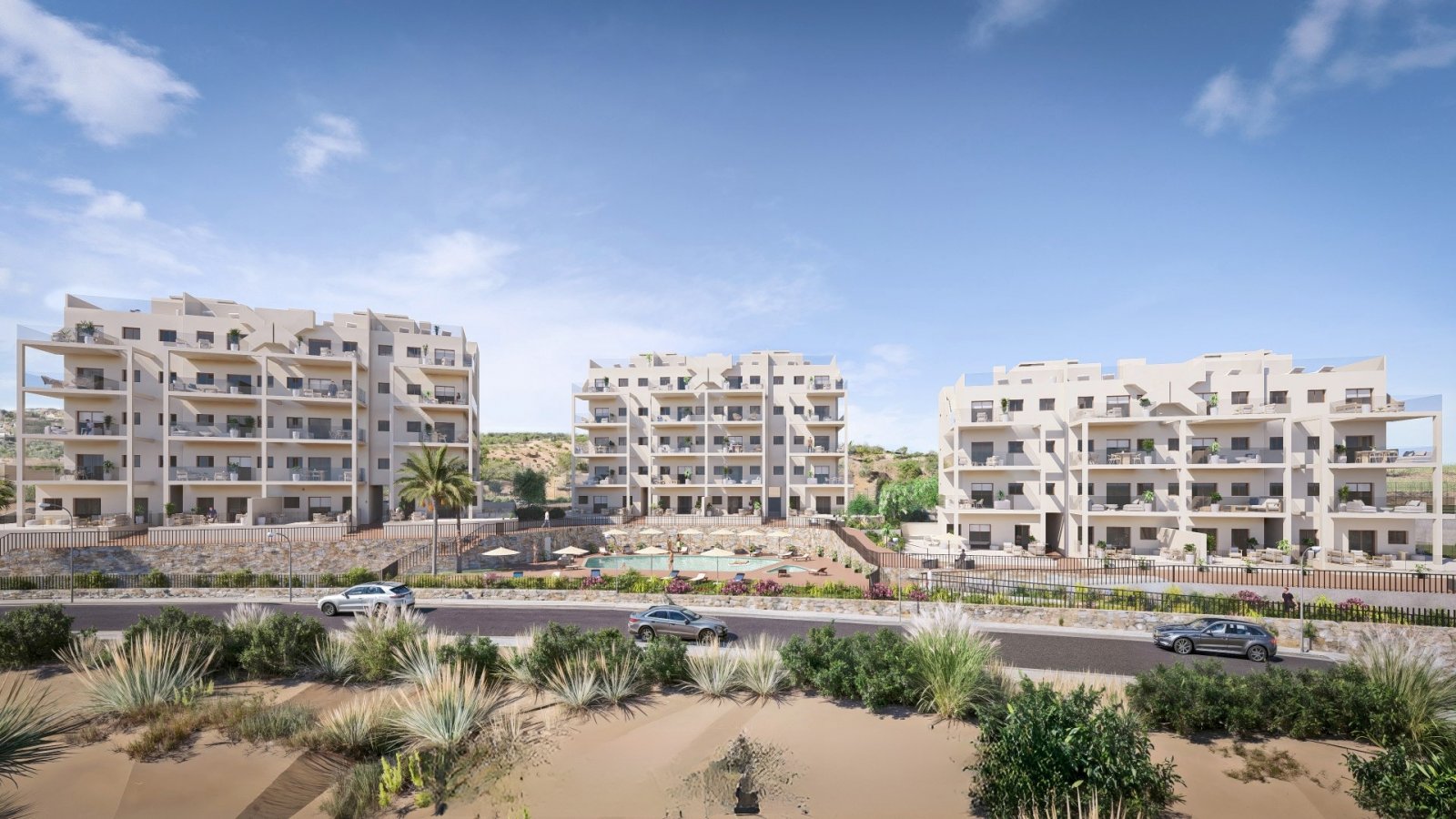 Exclusive apartments with terraces and swimming pool, 7 km from the airport, Corvera