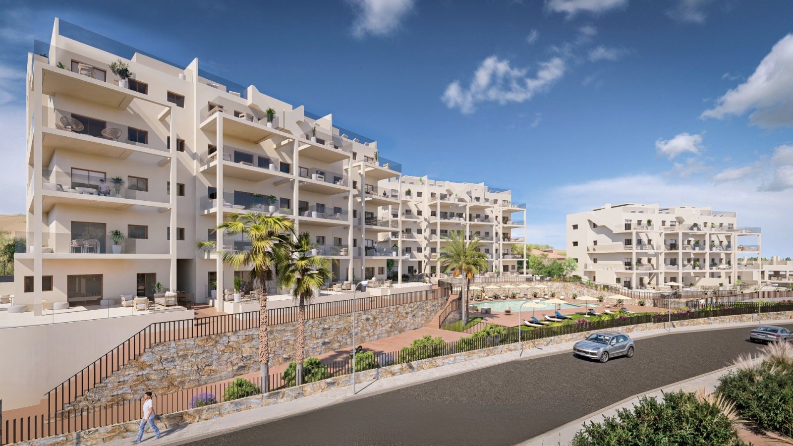 Exclusive apartments with terraces and swimming pool, 7 km from the airport, Corvera