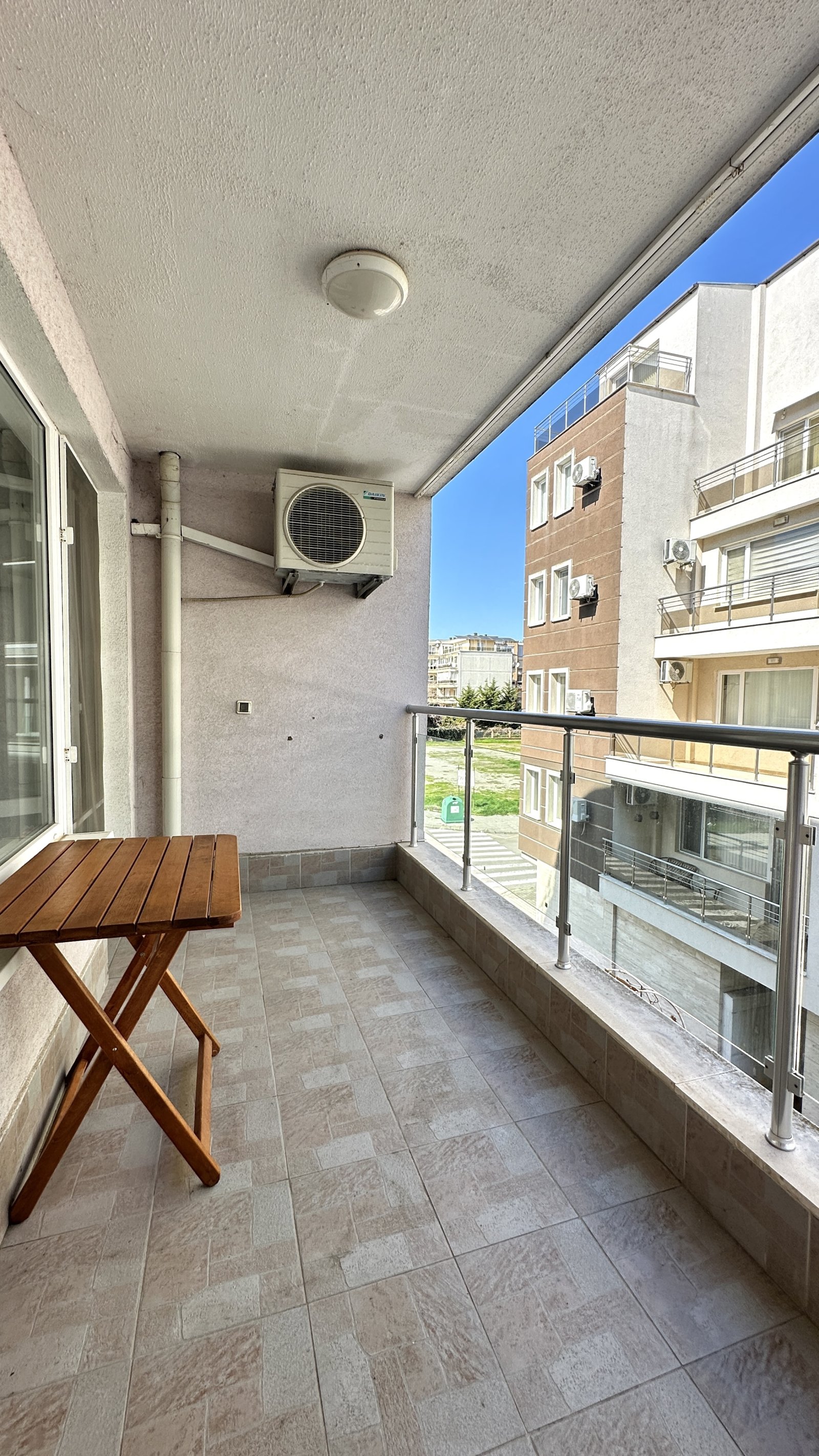 Two-room apartment with partial sea view on Tutkhon Street, Pomorie, Bulgaria