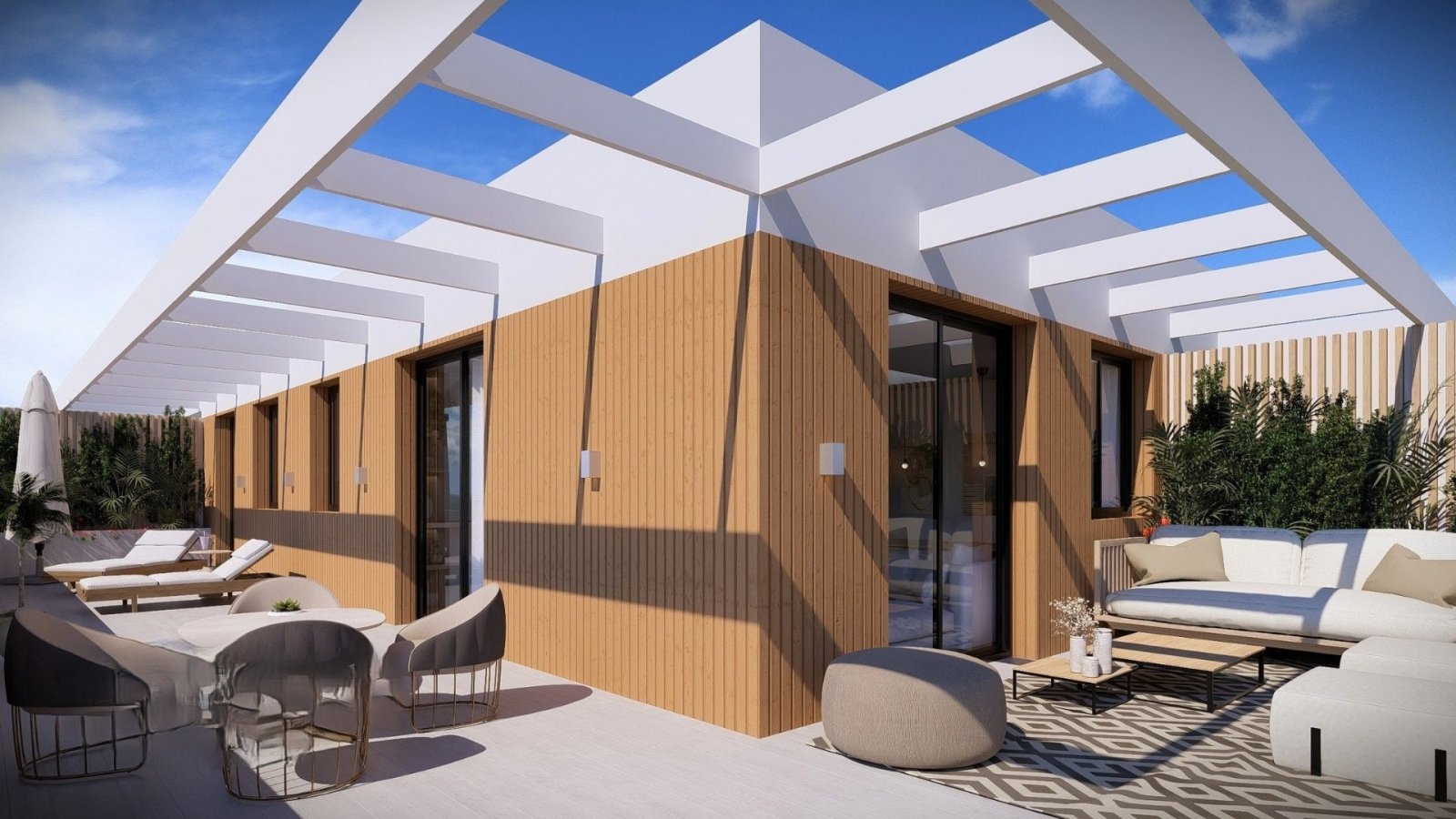 Modern apartments, 2 km from the sea with terrace and swimming pool, Jávea