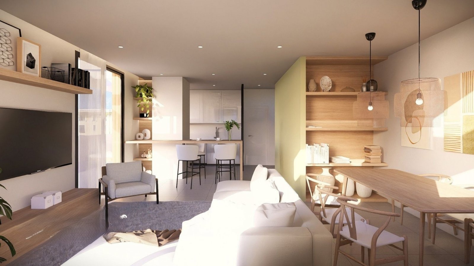 Modern apartments, 2 km from the sea with terrace and swimming pool, Jávea