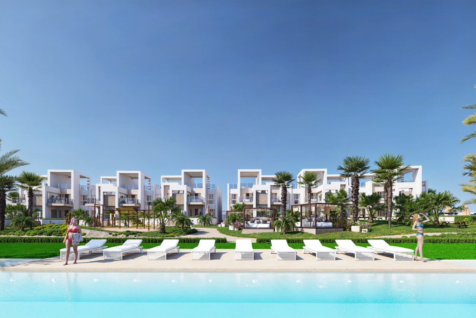 Neuer Bungalow mit privatem Solarium, Garten und Pool, Ciudad Quesada, Spanien