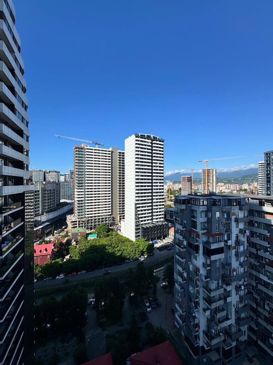 Stylish 2-bedroom apartment on a high floor at Steps Batumi, Georgia, with three balconies and mountain views