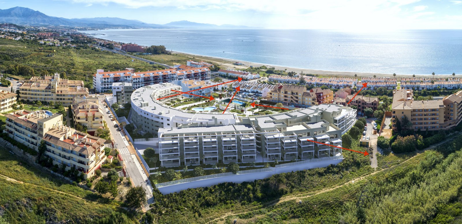 Modern apartments with sea views, 1 km from the beach, Manilva