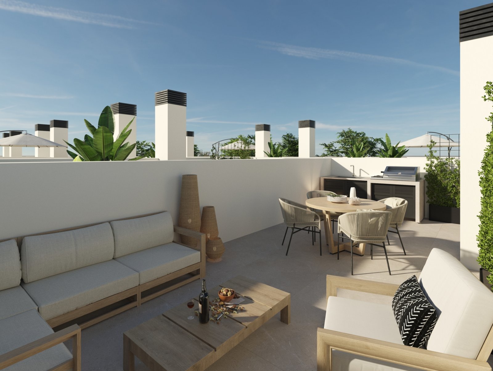 Exclusive townhouses, terrace and solarium, close to the airport, Dolores