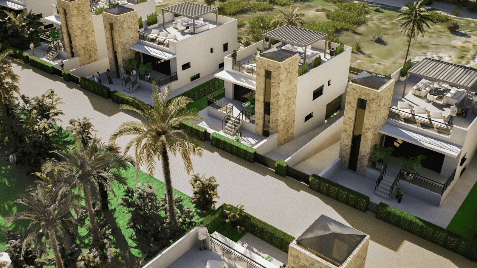 Exclusive detached houses, private gardens and swimming pool, Mazarrón