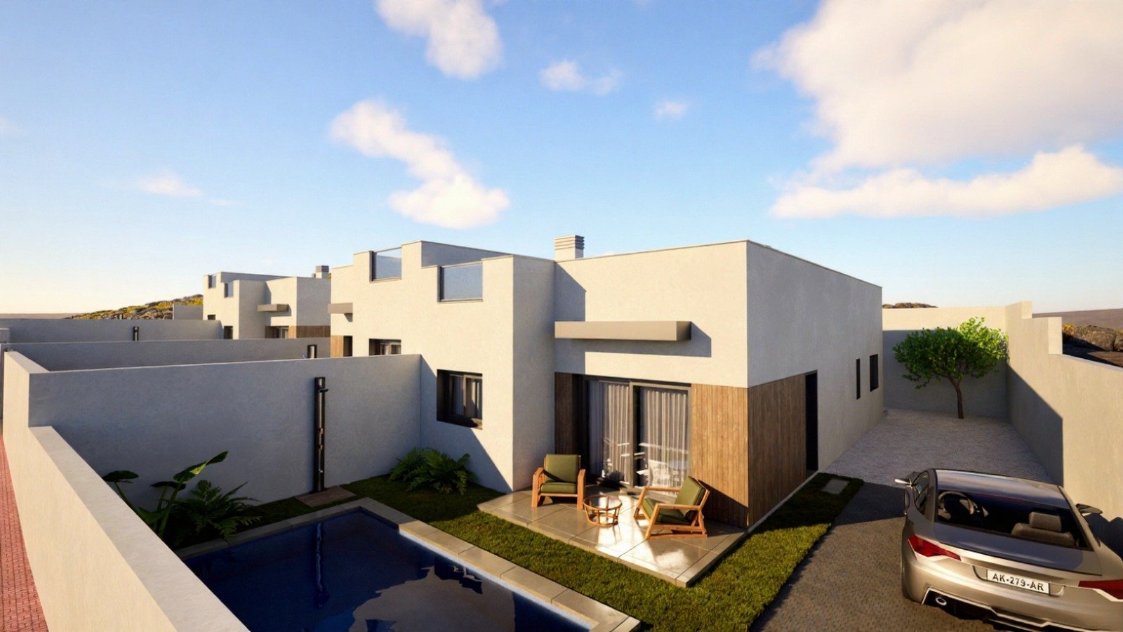 Charmante Stadthäuser, privater Pool und Garten, Mazarrón