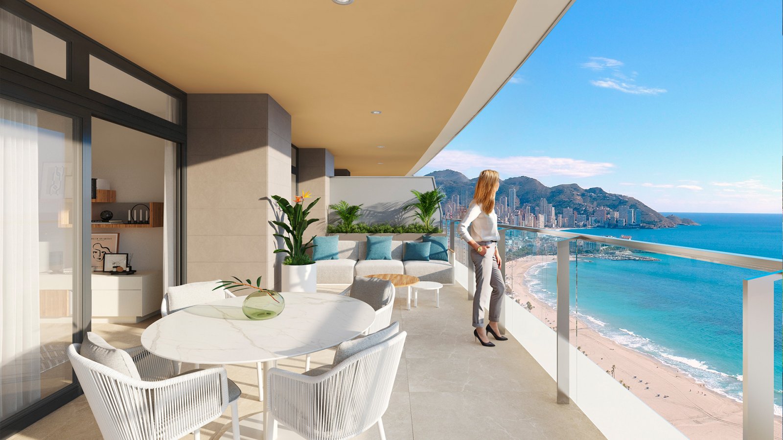 Luxuriöse Apartments direkt am Meer in Benidorm mit Panoramablick auf das Meer