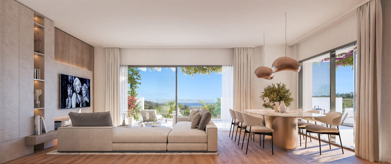 Moderne Apartments im Erdgeschoss mit Meerblick und 100 m vom Golfplatz entfernt, Casares