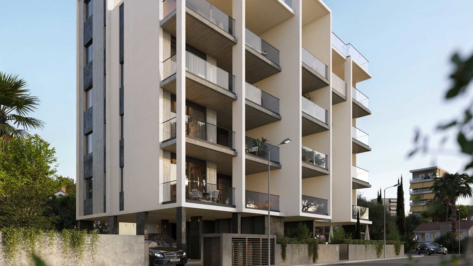 Luxury two-bedroom apartment → outdoor pool and landscaped gardens → Limassol