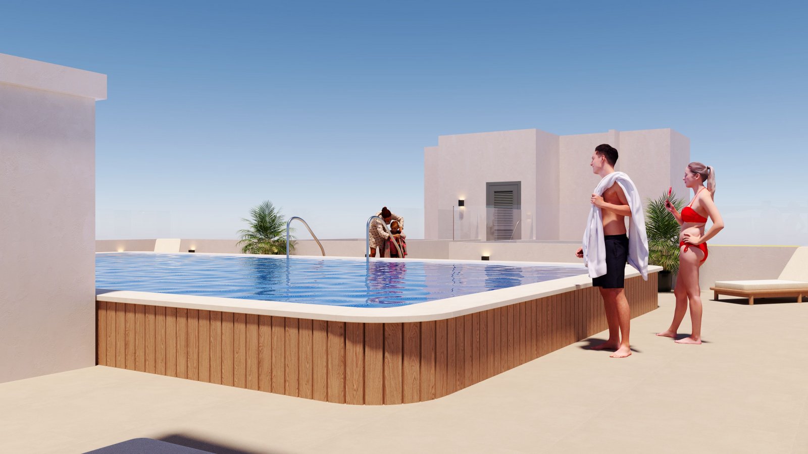 Modern apartment with garden, swimming pool, San Miguel de Salinas