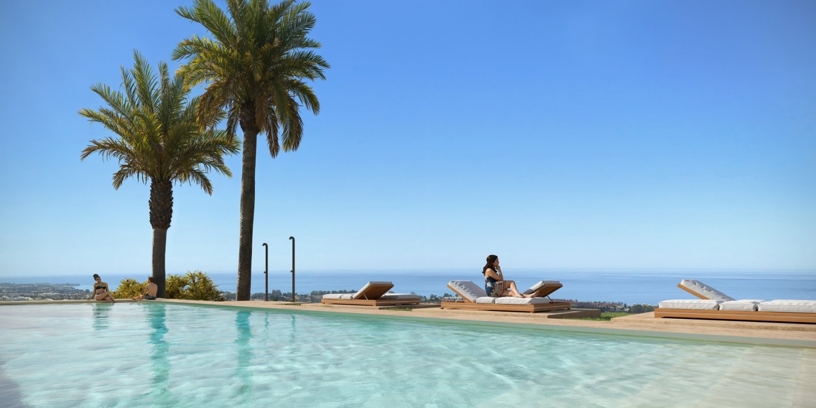 Exklusive Ferienwohnung am Meer, mit Garten und Pool, Estepona