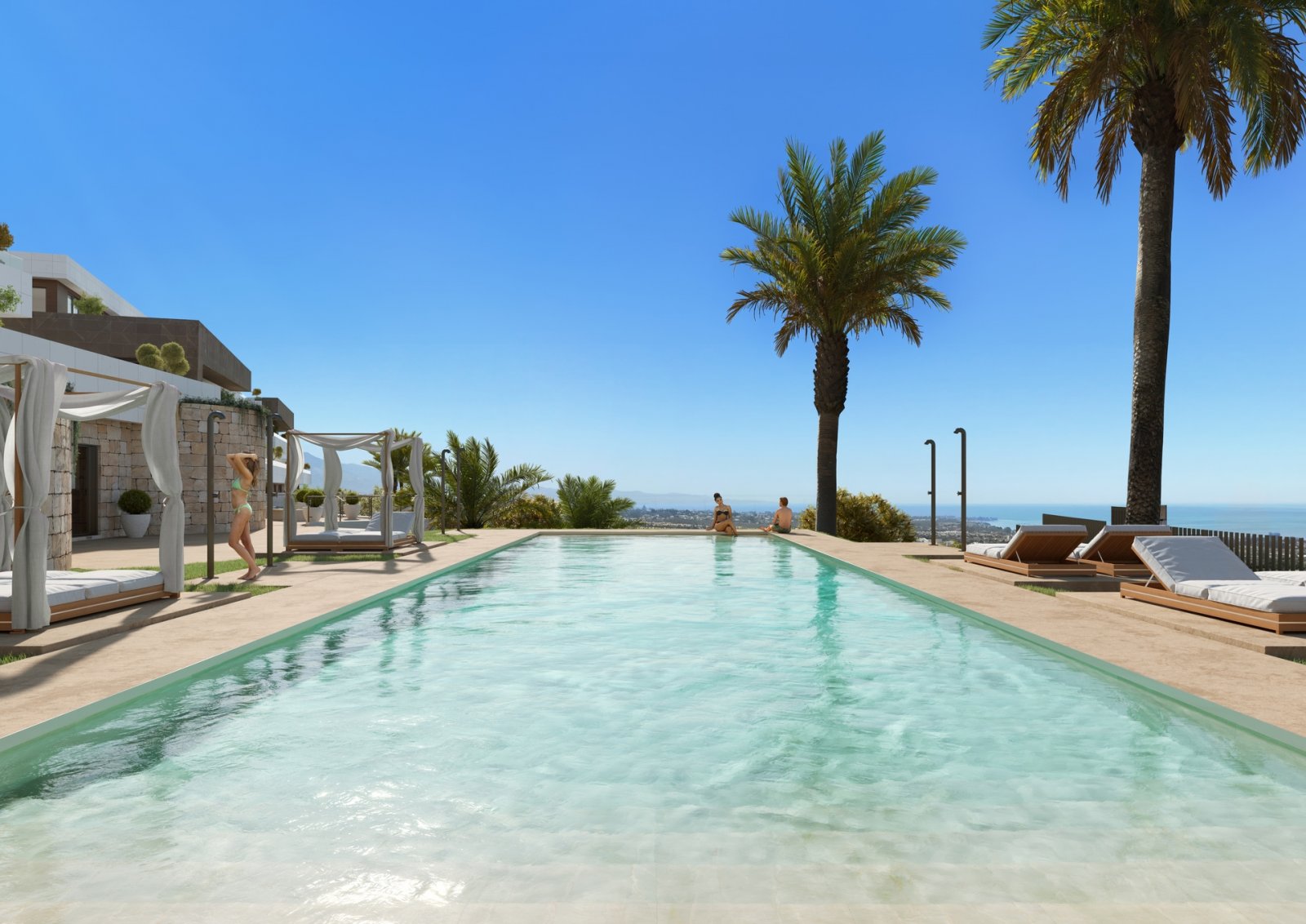 Exklusive Ferienwohnung am Meer, mit Garten und Pool, Estepona