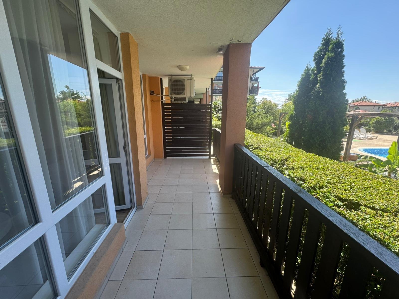 Studio with pool view for long-term rent from 1 year at Chateau Aheloy 2 in Aheloy, Bulgaria