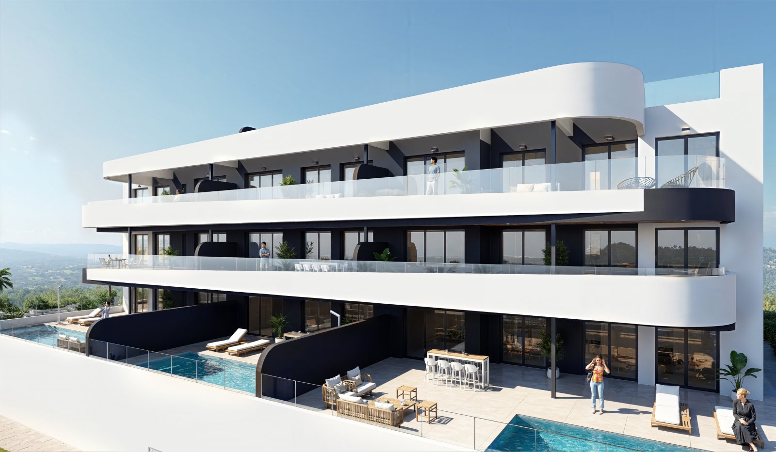 Exclusive apartments with swimming pool by the sea, Los Alcázares