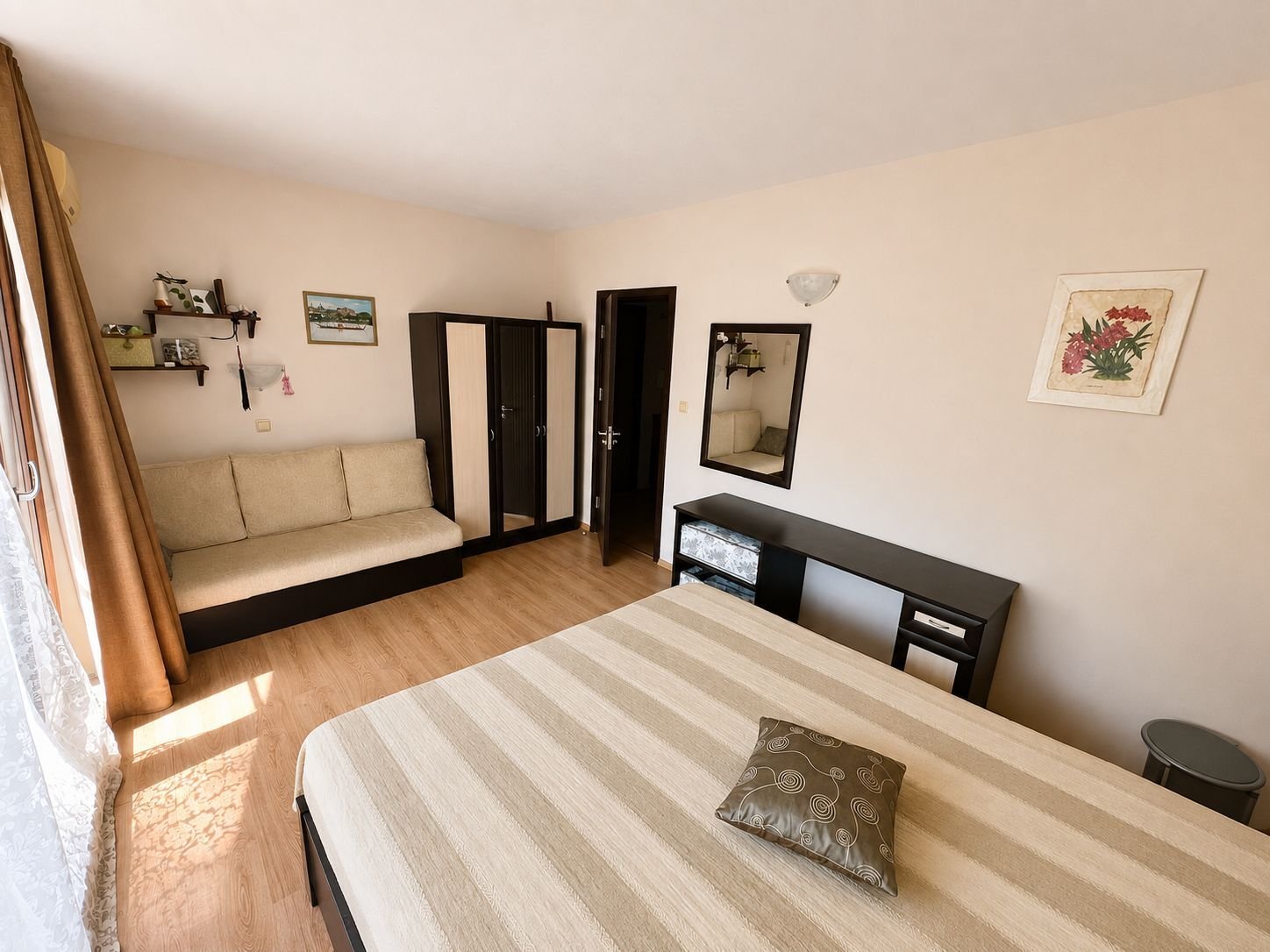 Two-room apartment with a view of the pool in the Nestinarka complex, Tsarevo, Bulgaria.