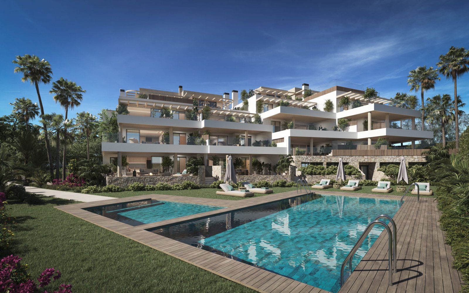 Luxury apartment with garden, terraces and sea views, Málaga, Spain