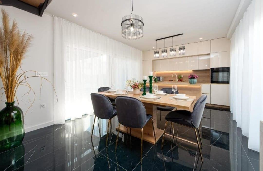 Two mirror houses with swimming pools 40 m from the sea, Privlaka, Croatia