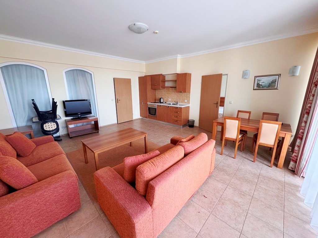3-room apartment on the first line of the sea in Sunset Resort in Pomorie, Bulgaria