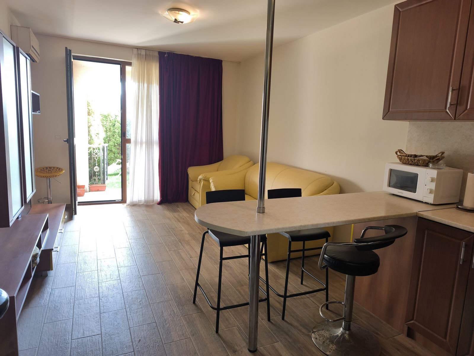 2-room apartment with private courtyard in Cascadas 13, Sunny Beach, Bulgaria