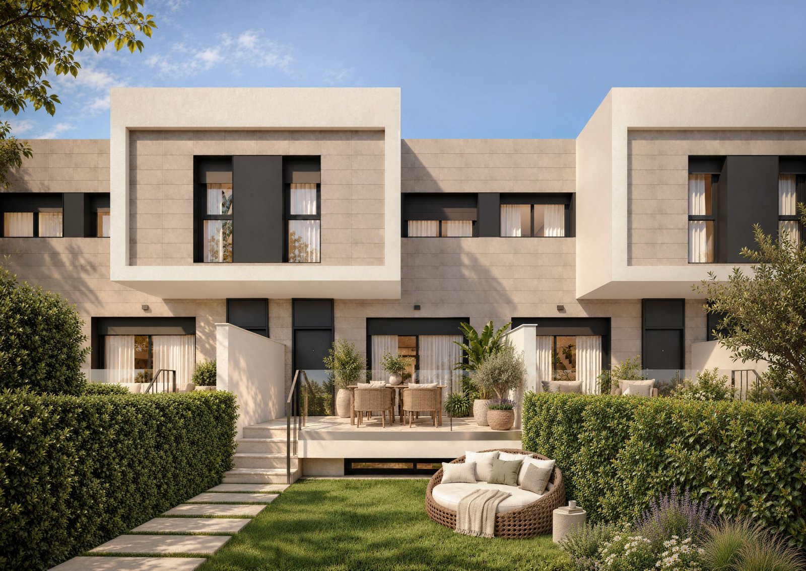 Moderne Stadthäuser mit Garten, Swimmingpool und Garage, Mutxamel